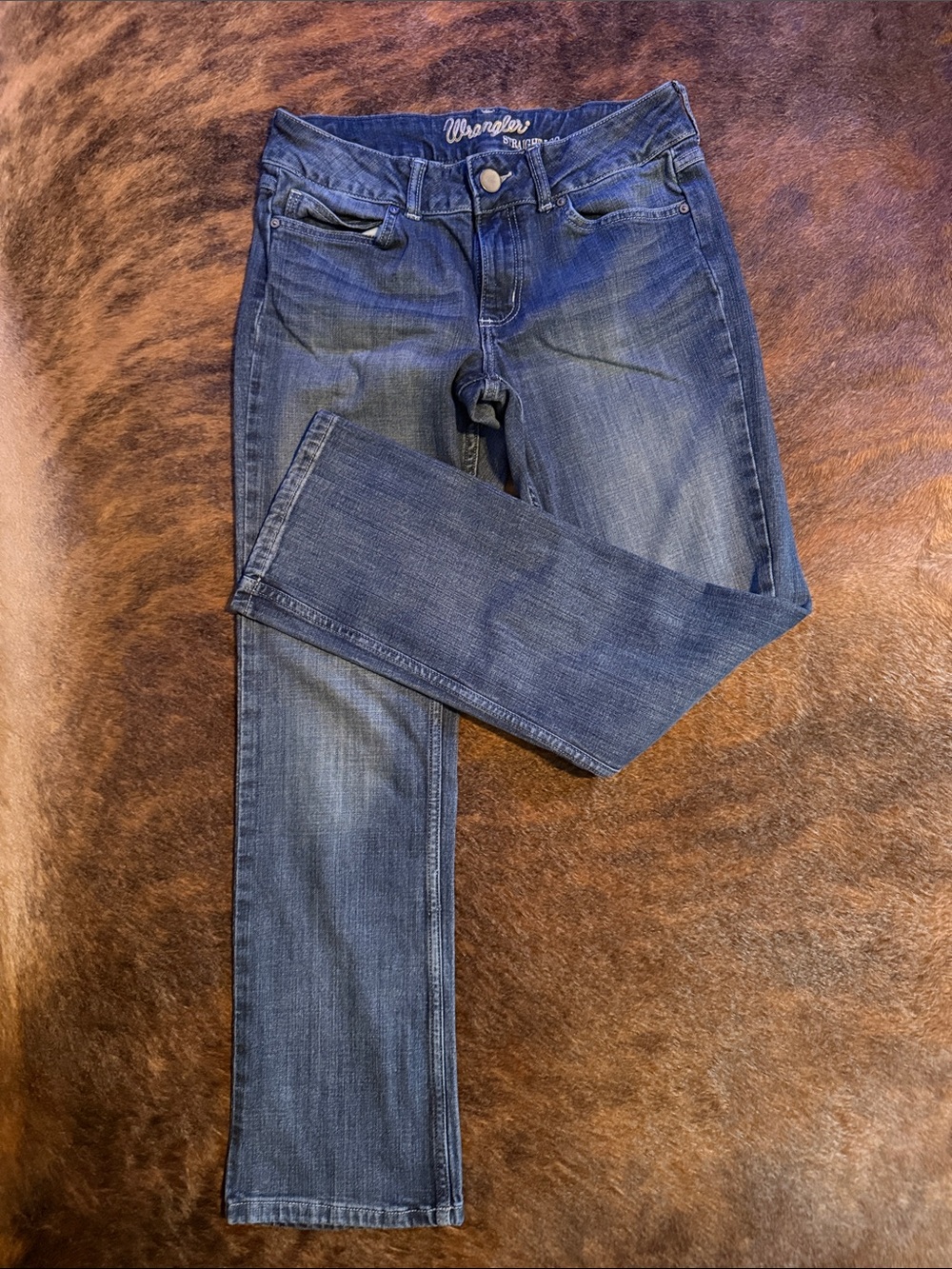 Wrangler Women's Straight Leg Jeans - Dark Blue Wash